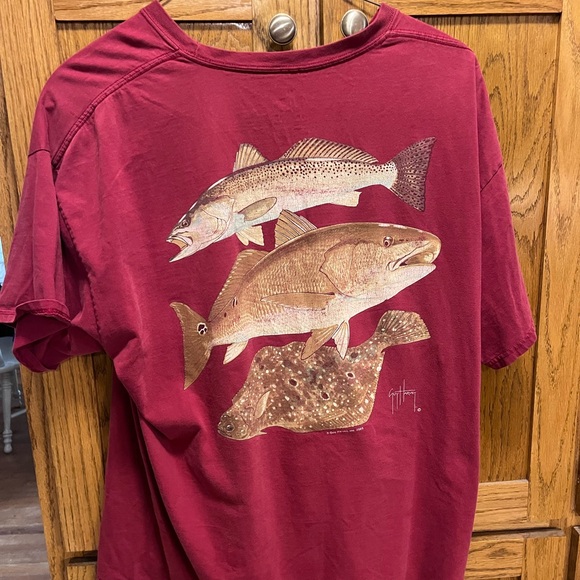 Guy Harvey Burgundy Red short Sleeve Tee - Picture 3 of 3